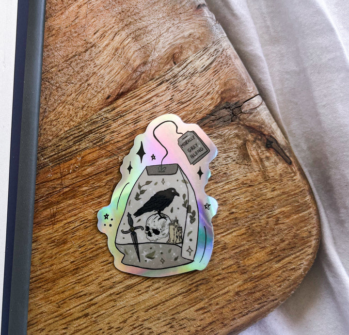 Morally Grey blend holographic sticker