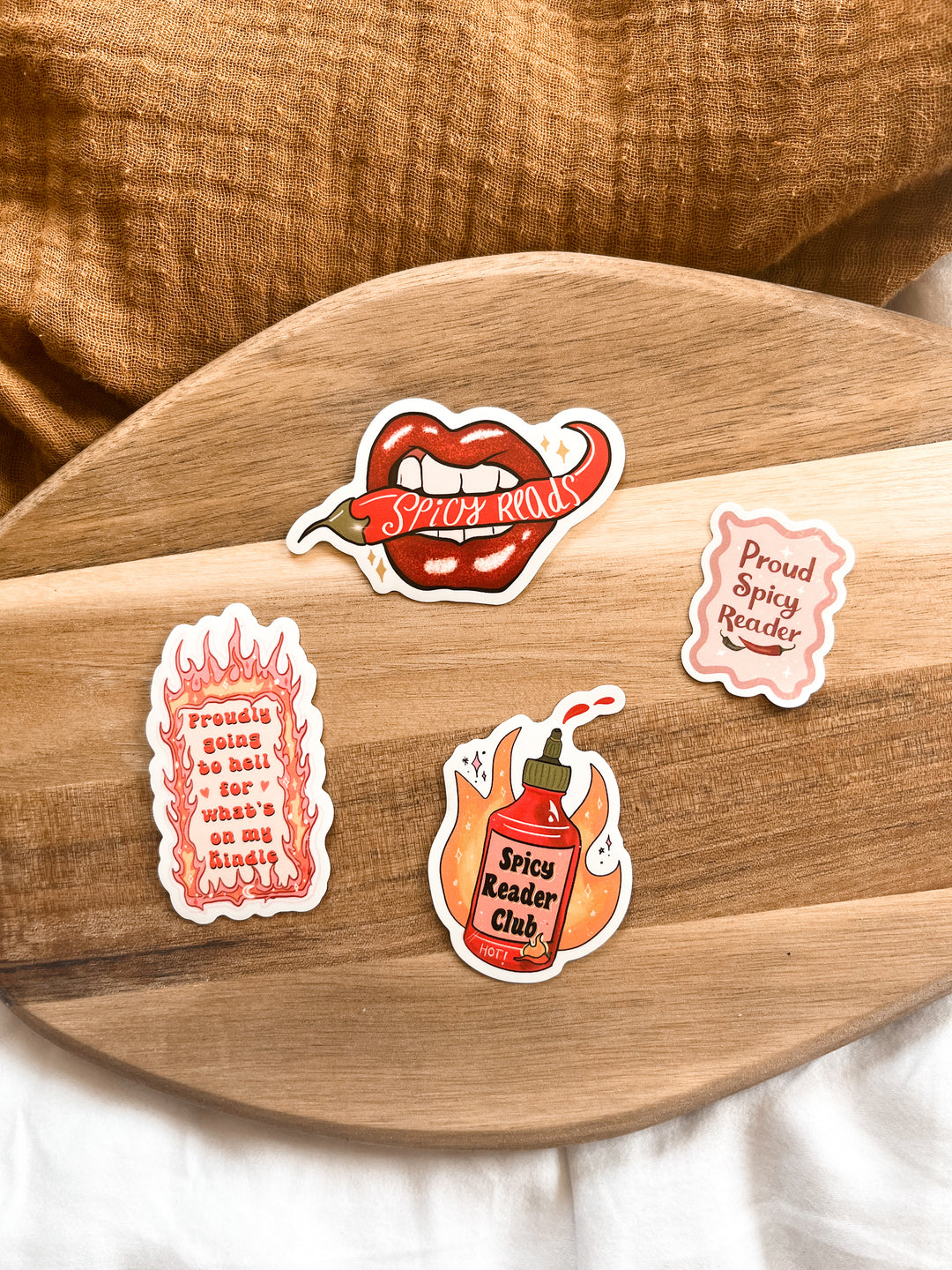 Spicy sticker set of 4