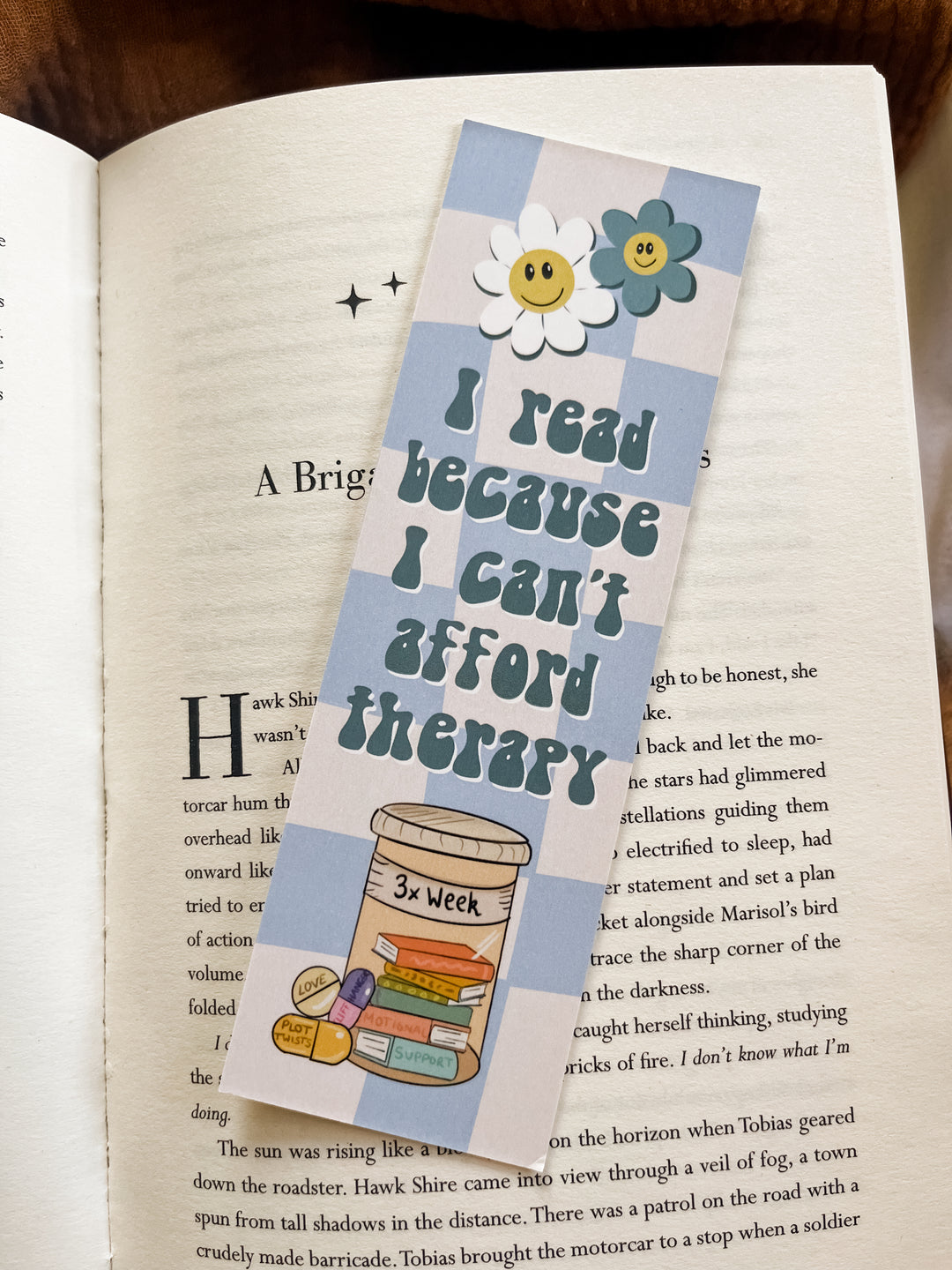 I Read because I can't afford Therapy bookmark