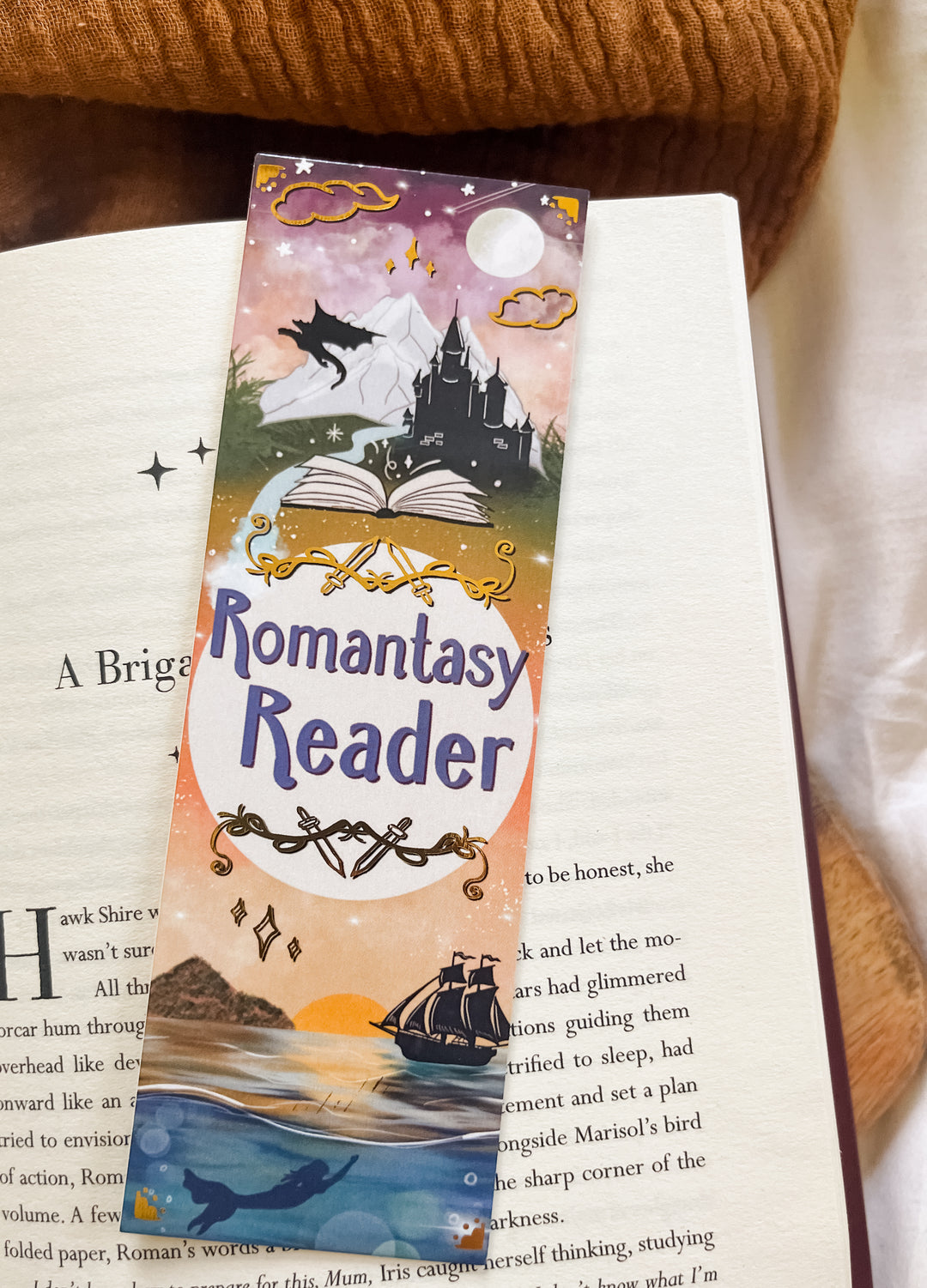 Romantasy Reader Gold Foil Bookmark