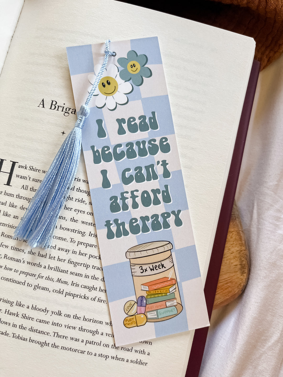 I Read because I can't afford Therapy bookmark