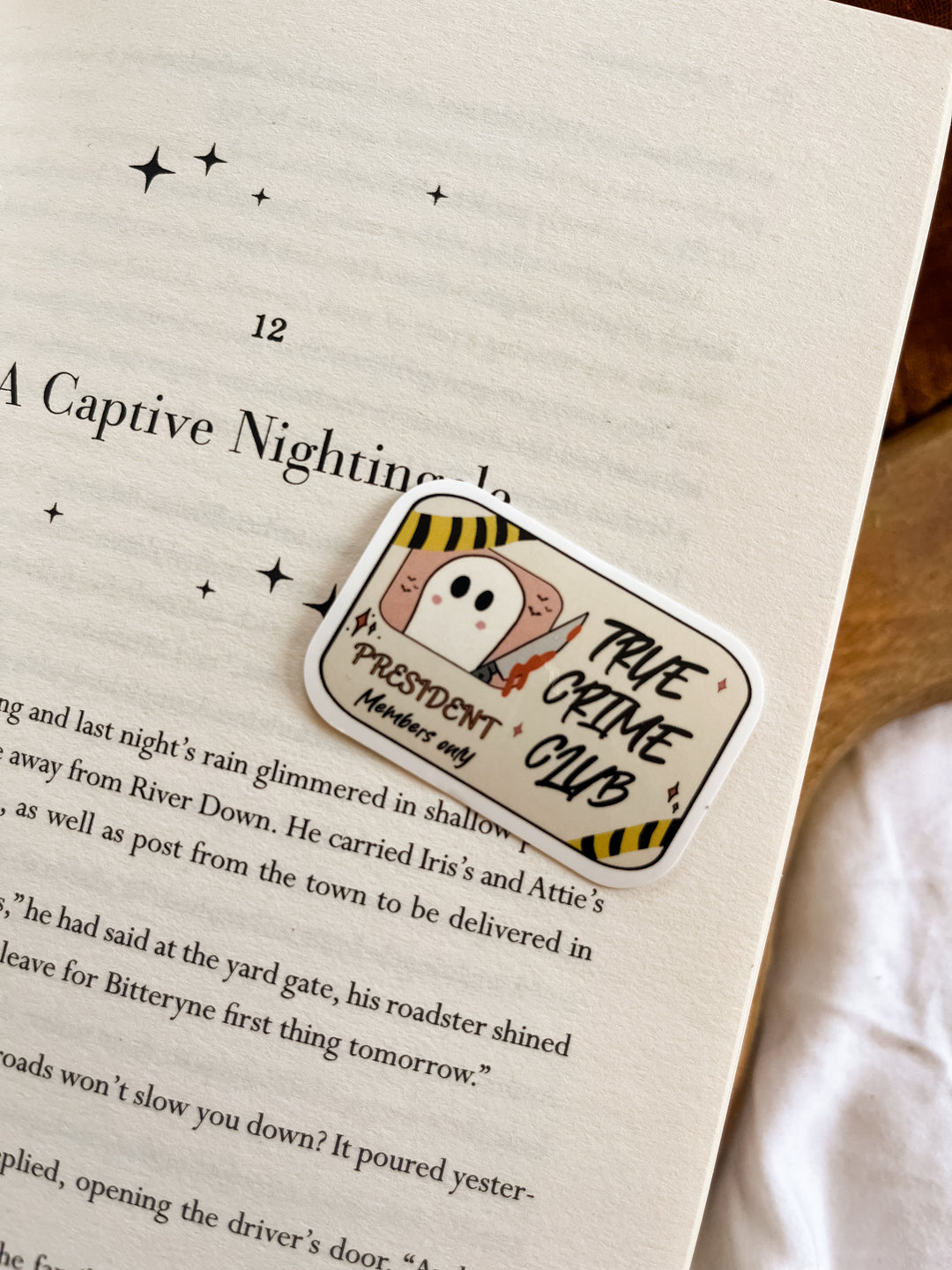 True crime book club sticker