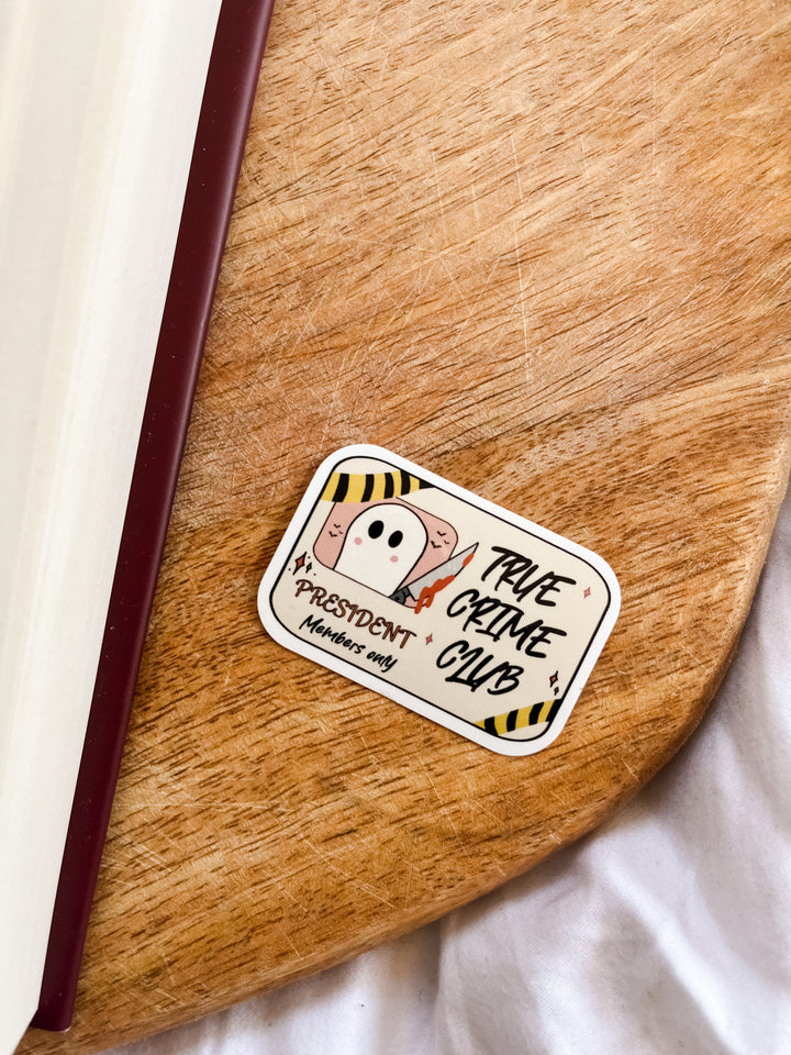 True crime book club sticker