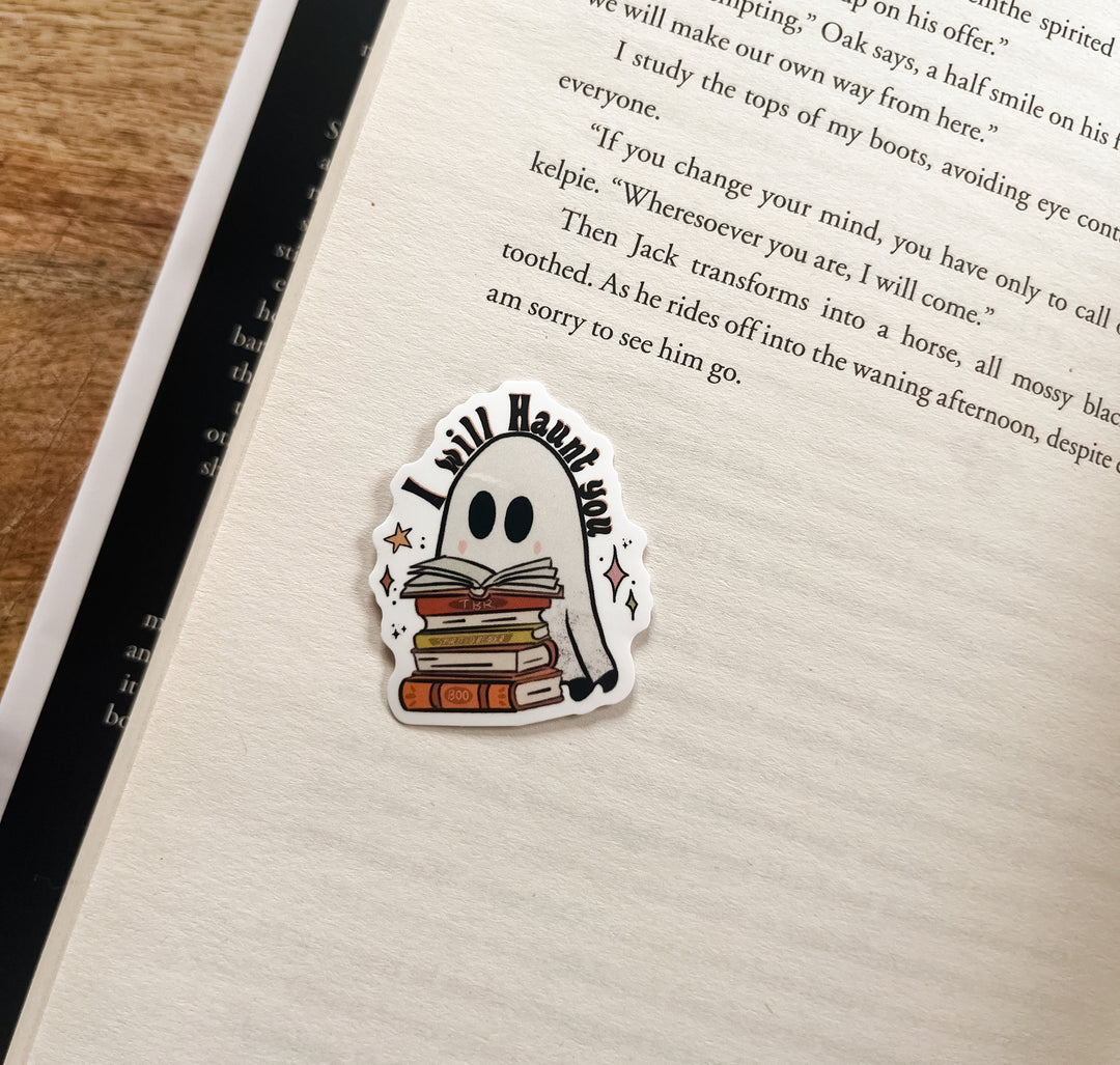 I will haunt you ghost book sticker