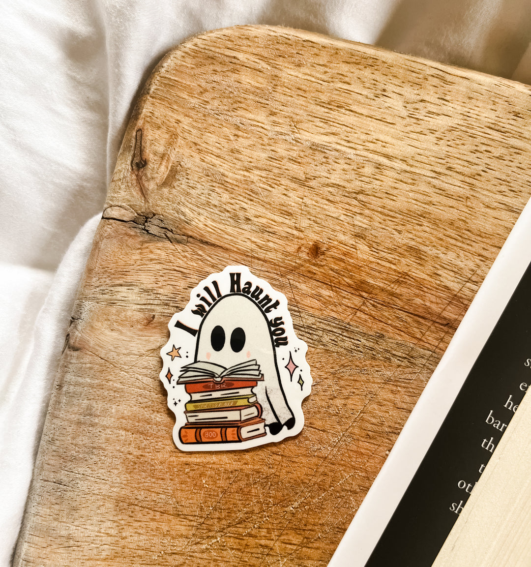 I will haunt you ghost book sticker