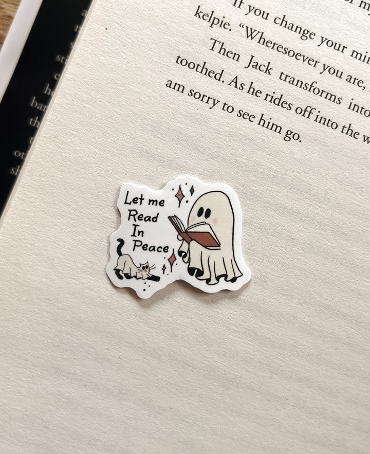 Let me Read in Peace ghost sticker