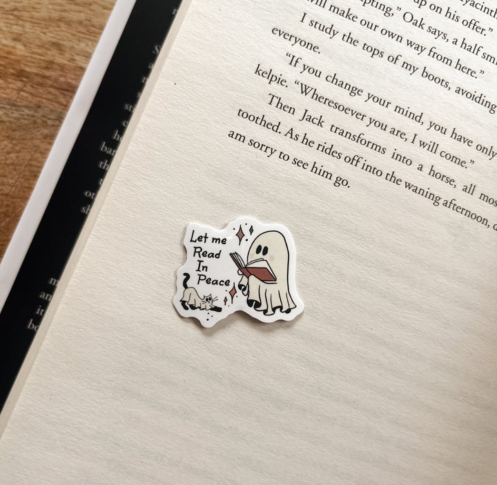 Let me Read in Peace ghost sticker