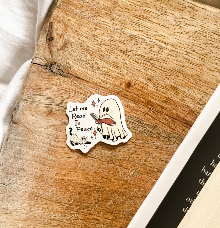 Let me Read in Peace ghost sticker