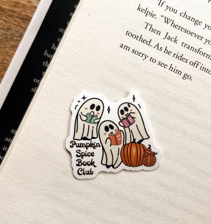 Pumpkin spice book club ghost sticker