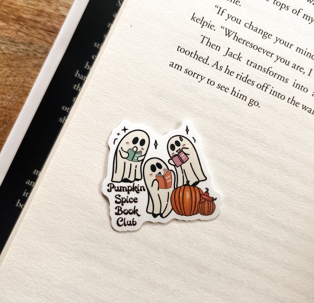 Pumpkin spice book club ghost sticker