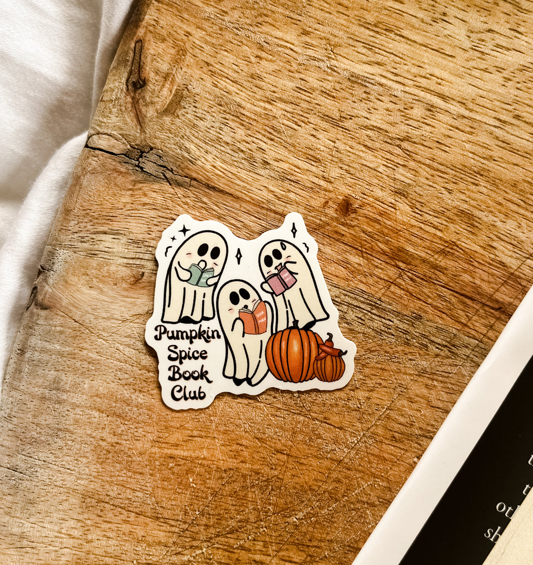 Pumpkin spice book club ghost sticker