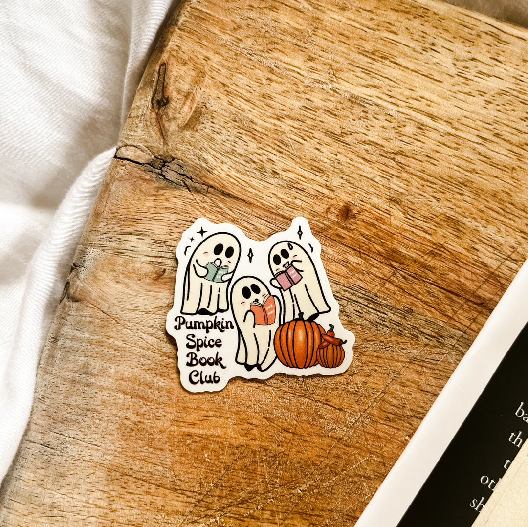 Pumpkin spice book club ghost sticker