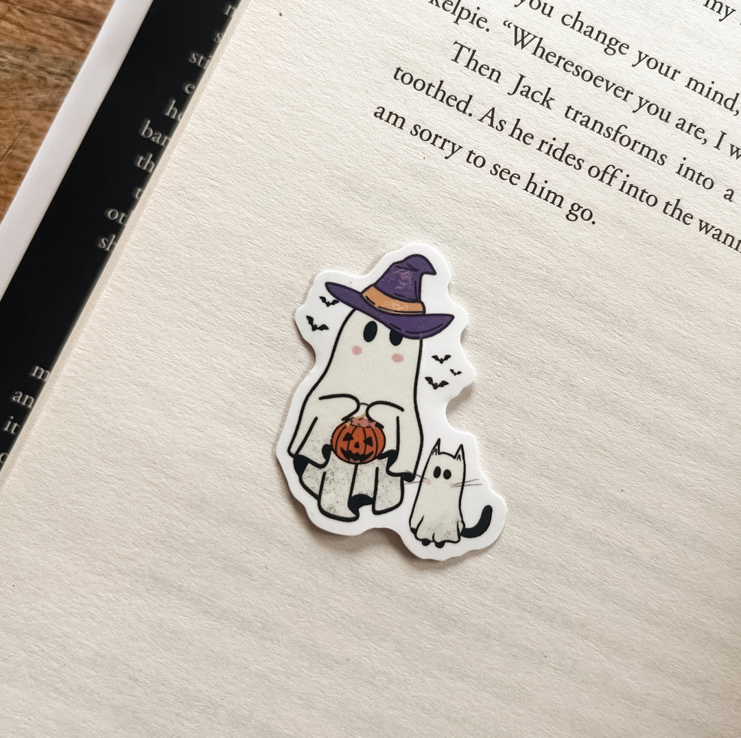 Trick or treat ghost sticker