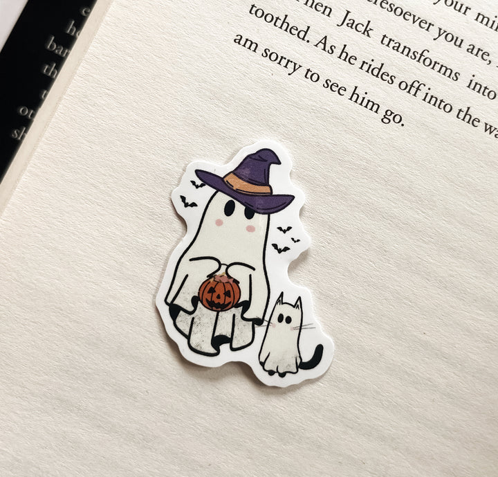 Trick or treat ghost sticker