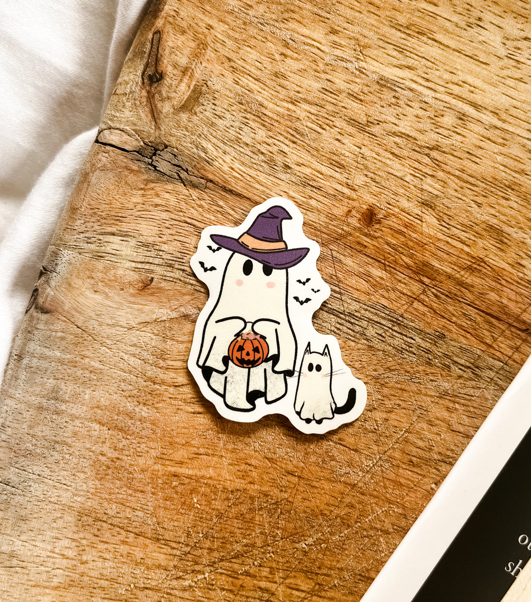 Trick or treat ghost sticker