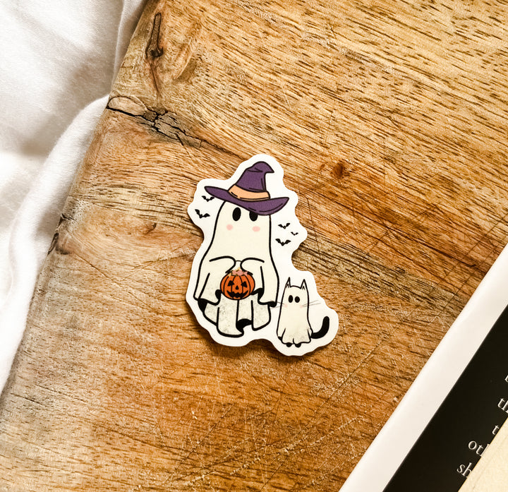 Trick or treat ghost sticker