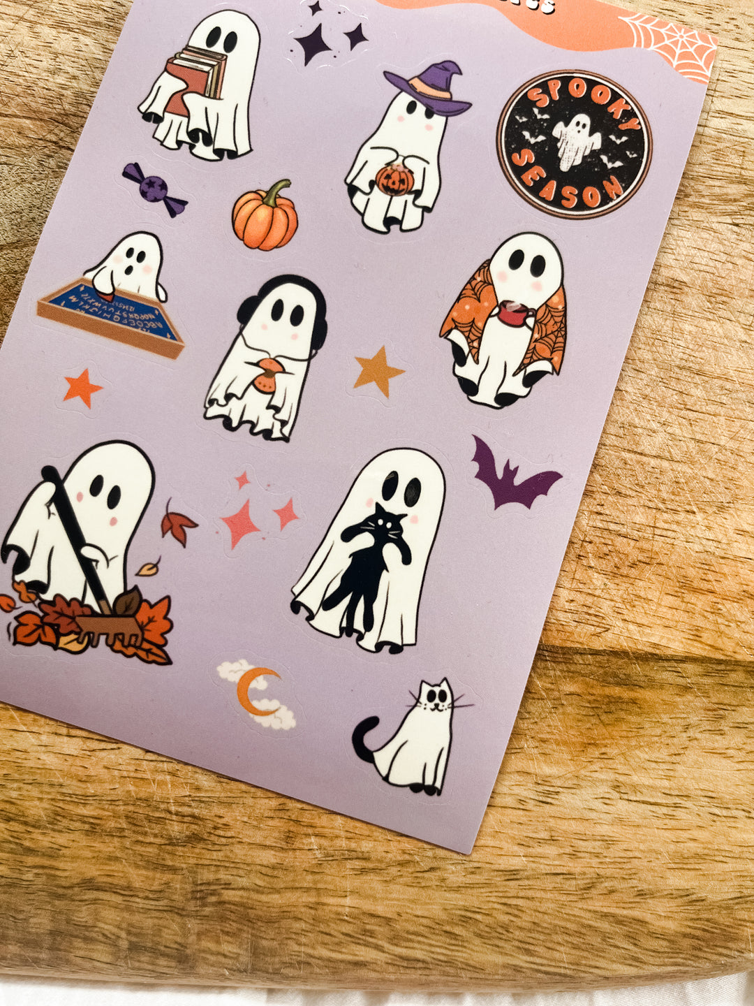 Spooky ghost sticker sheet