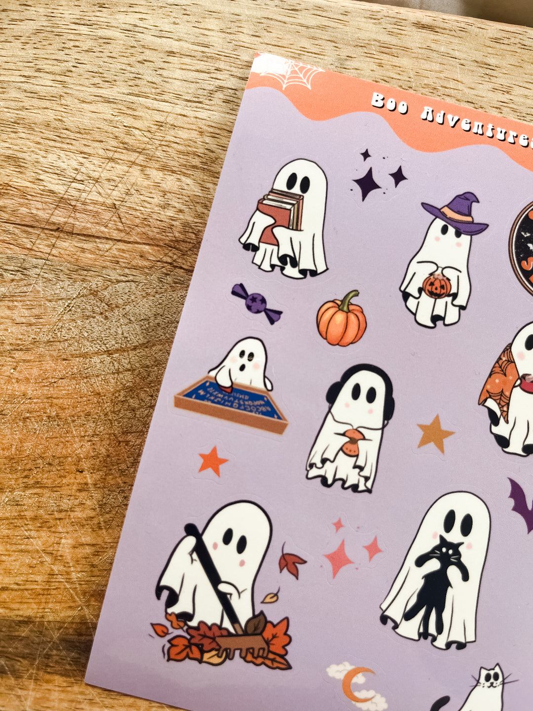 Spooky ghost sticker sheet