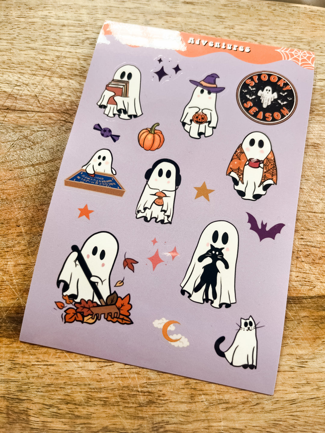 Spooky ghost sticker sheet