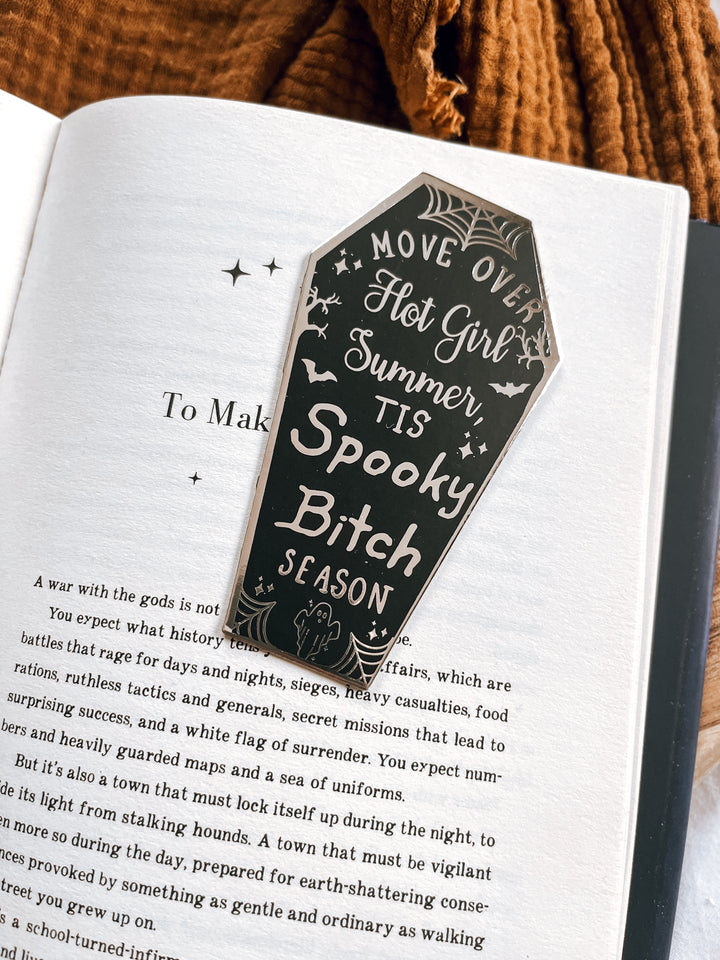 Spooky b*tch season coffin mini bookmark