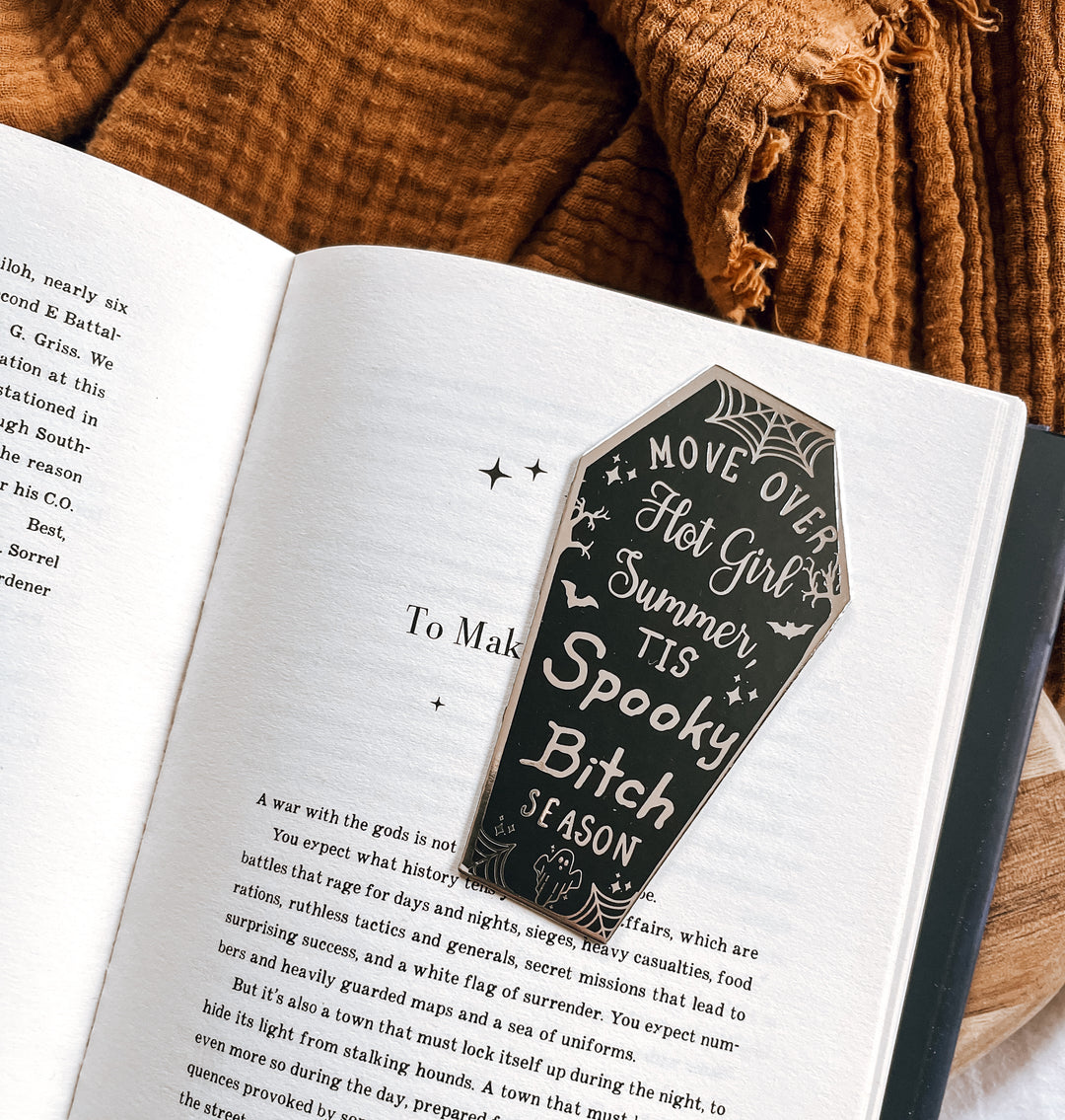 Spooky b*tch season coffin mini bookmark