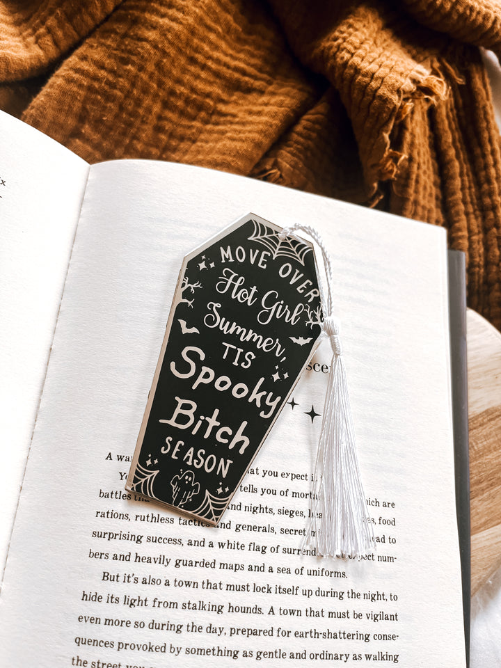 Spooky b*tch season coffin mini bookmark