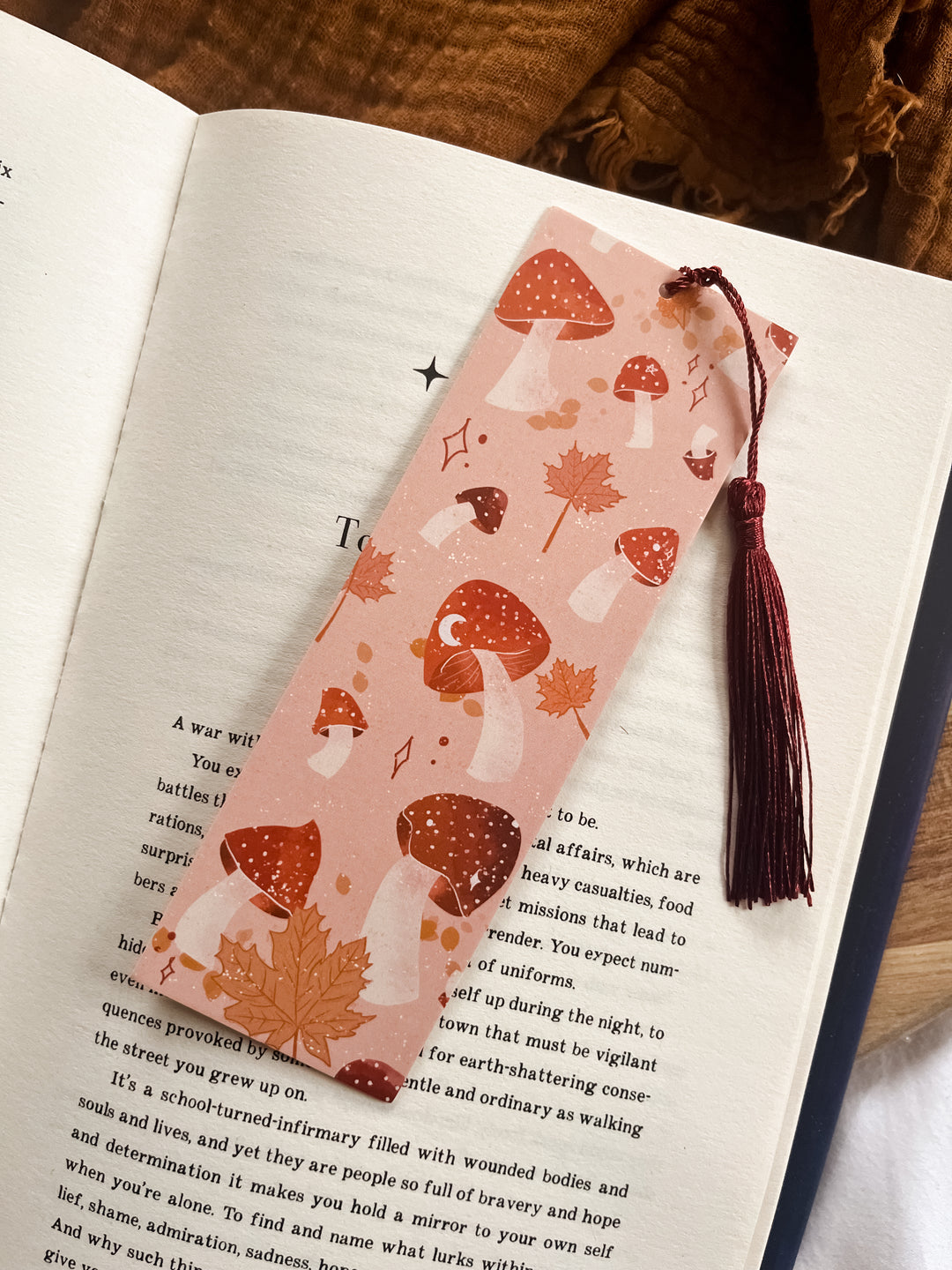 Mushroom cosy bookmark