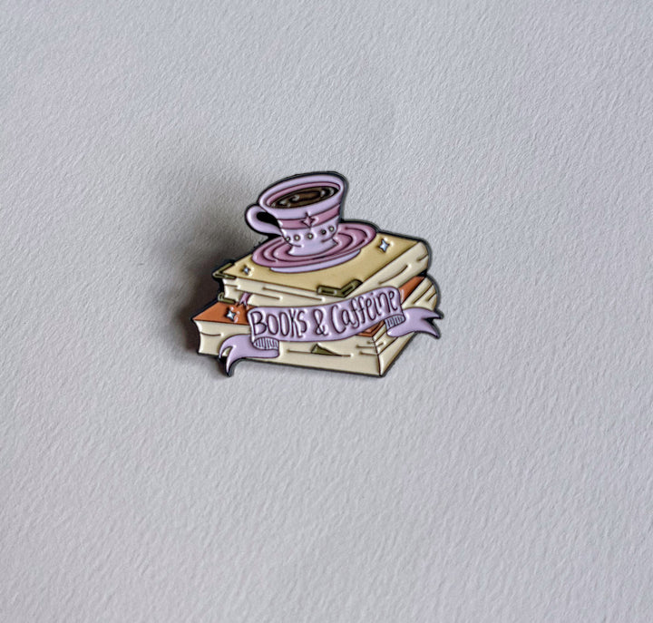 Books & Caffeine Pin Badge