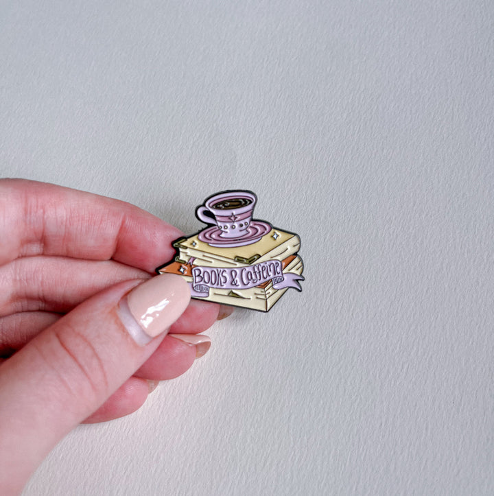 Books & Caffeine Pin Badge