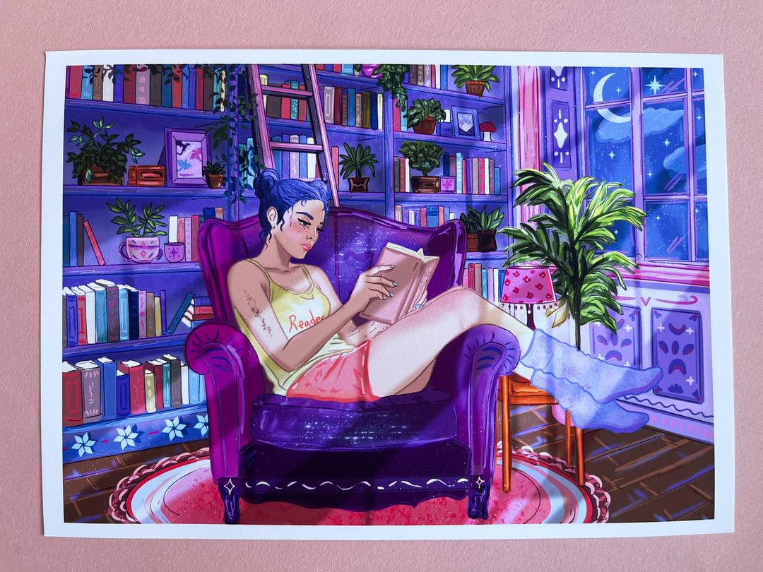 Night Time Reader Art Print