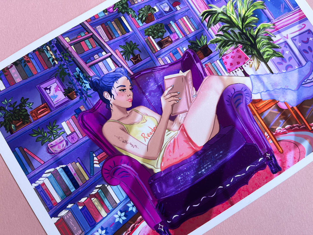 Night Time Reader Art Print