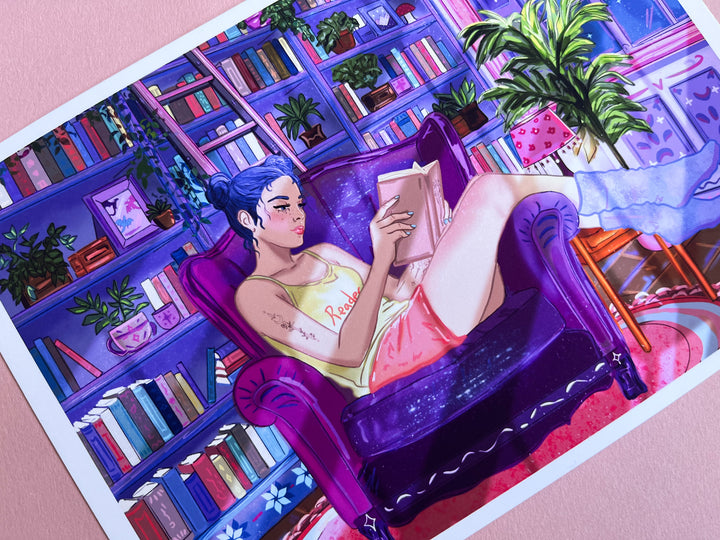 Night Time Reader Art Print