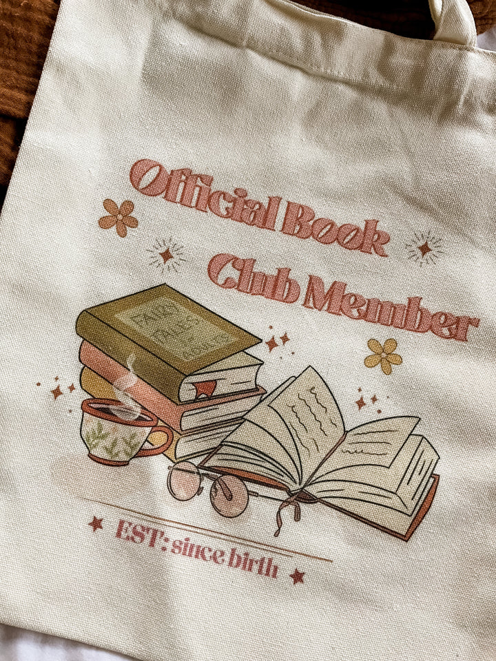 Official Book Club Member small cotton tote bag