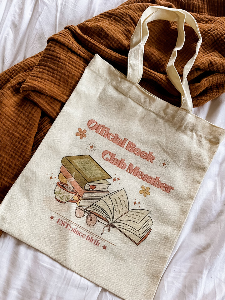 Official Book Club Member small cotton tote bag