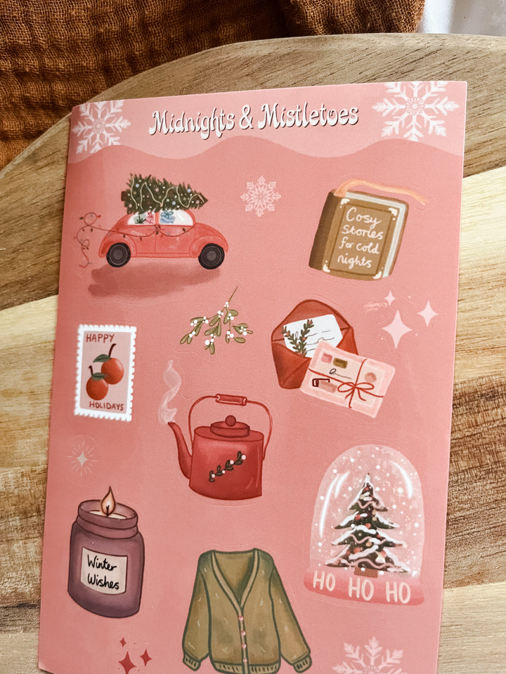 Midnights and Mistletoes Christmas sticker sheet