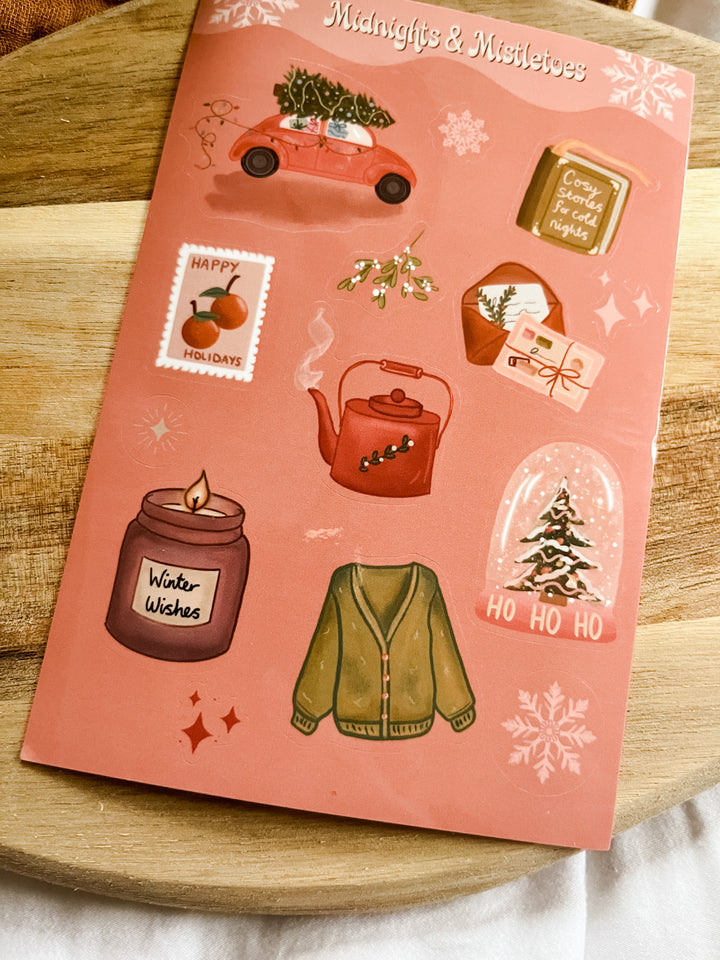 Midnights and Mistletoes Christmas sticker sheet