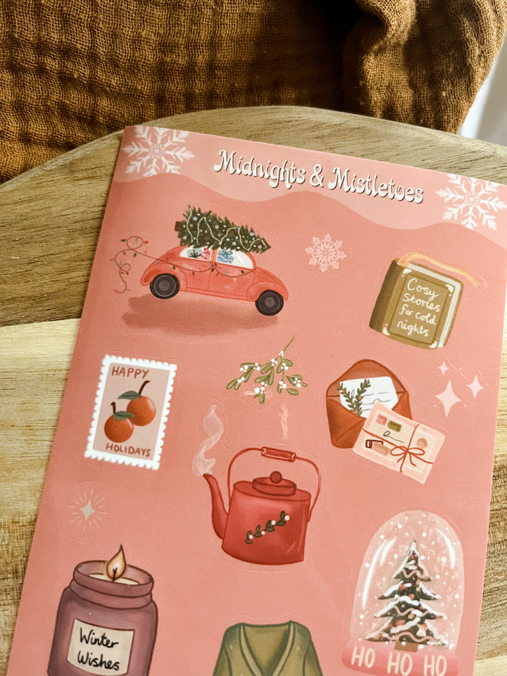 Midnights and Mistletoes Christmas sticker sheet