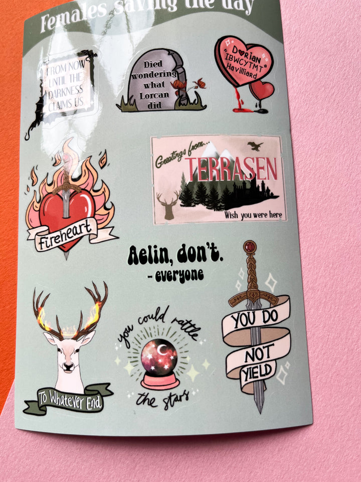 Throne of Glass Sticker Sheet