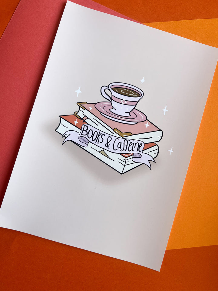 Books & Caffeine A4 Print