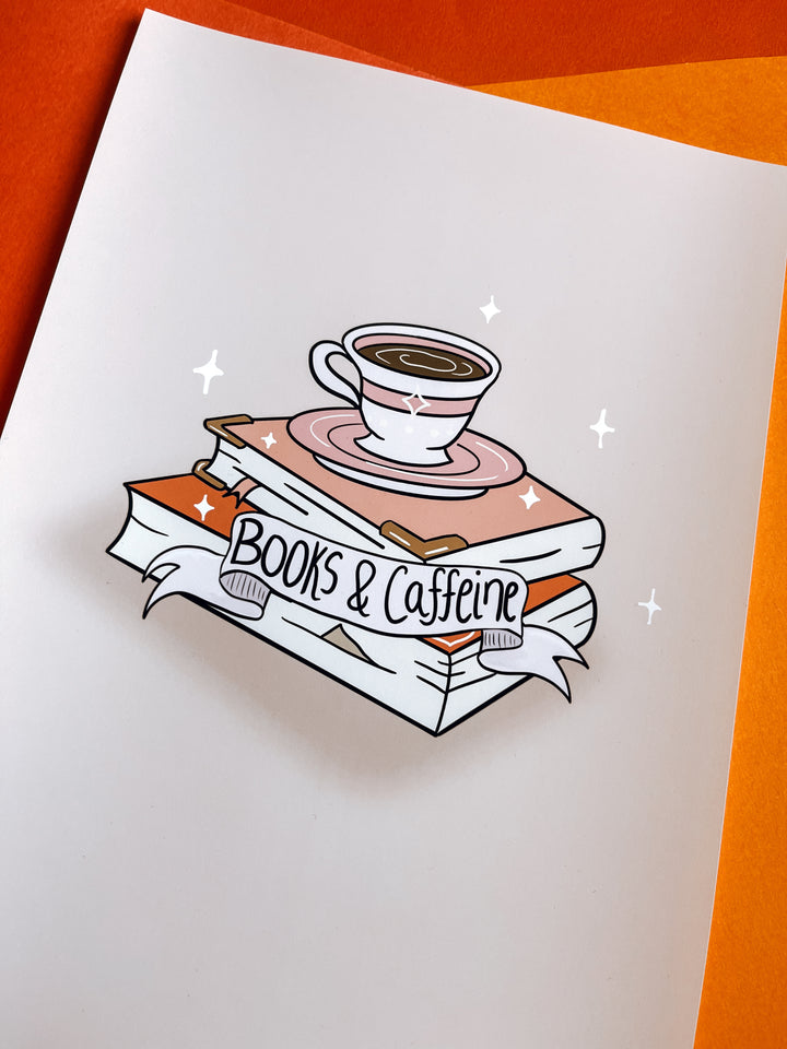 Books & Caffeine A4 Print