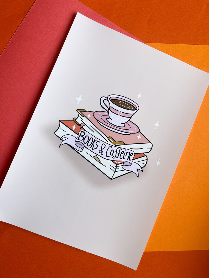 Books & Caffeine A4 Print