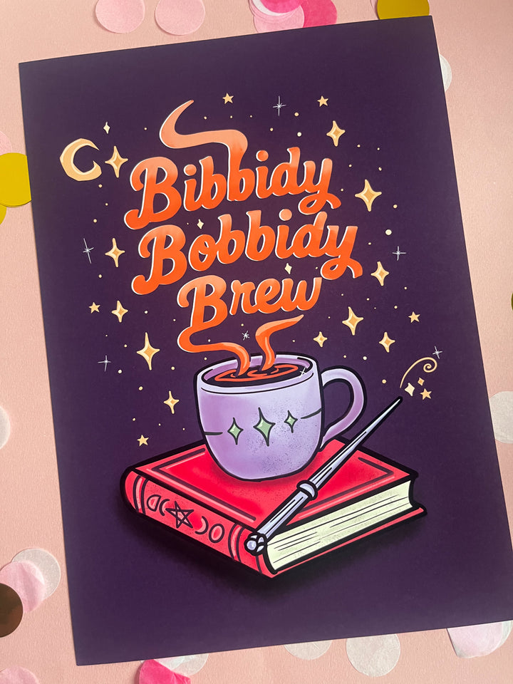 Bibbidy Bobbidy Brew A4 Print