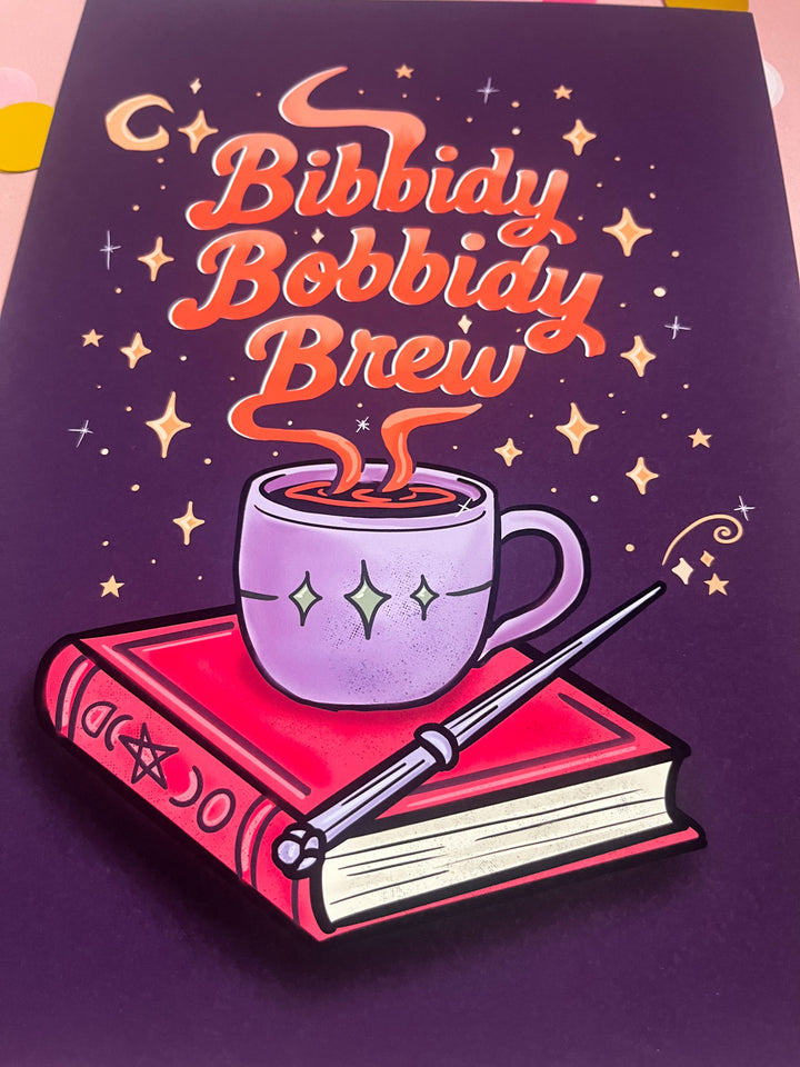Bibbidy Bobbidy Brew A4 Print