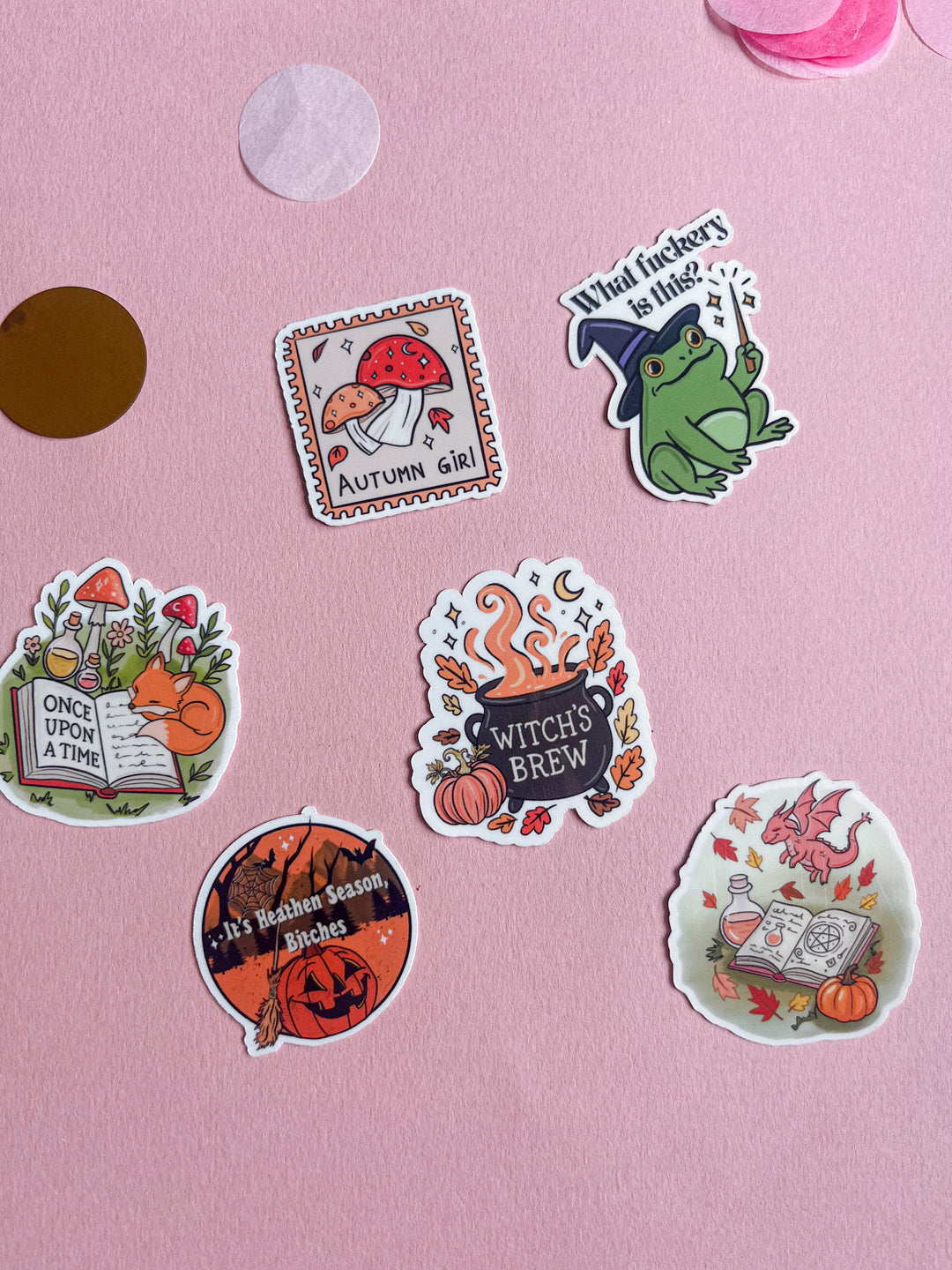 Cute autumnal fairytale sticker bundle