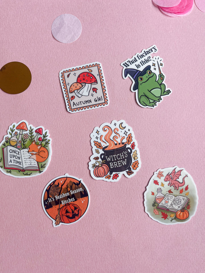 Cute autumnal fairytale sticker bundle