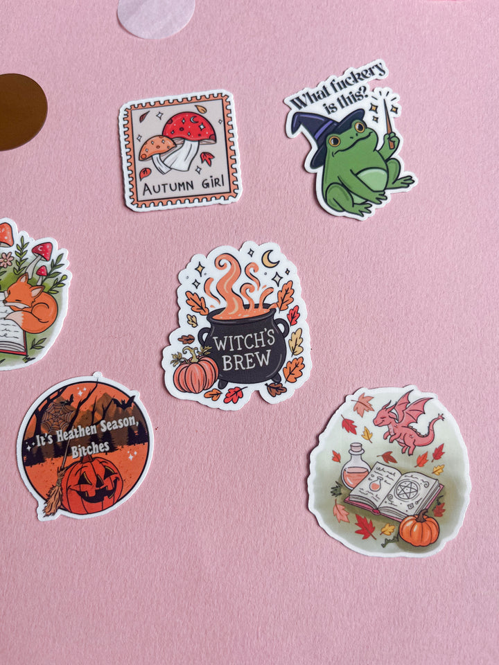 Cute autumnal fairytale sticker bundle