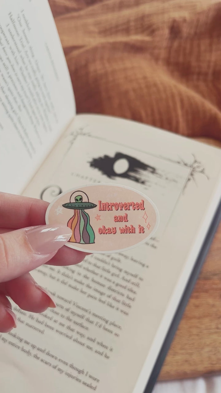 Introverted and okay with it glitter sticker