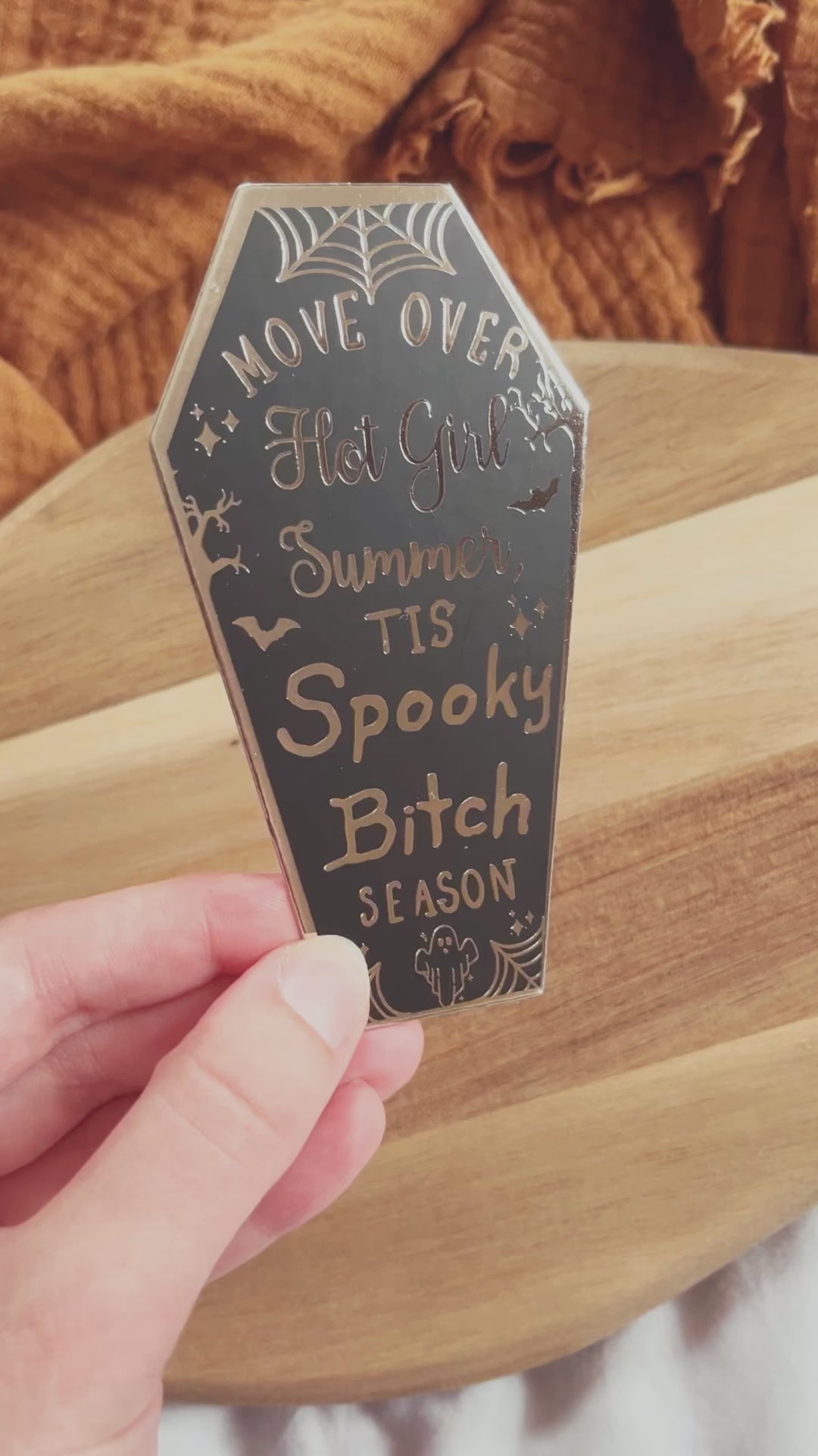 Spooky b*tch season coffin mini bookmark